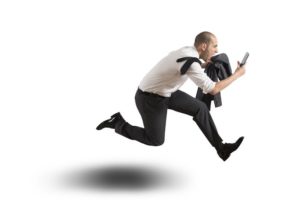 17798728 - running businessman on white background